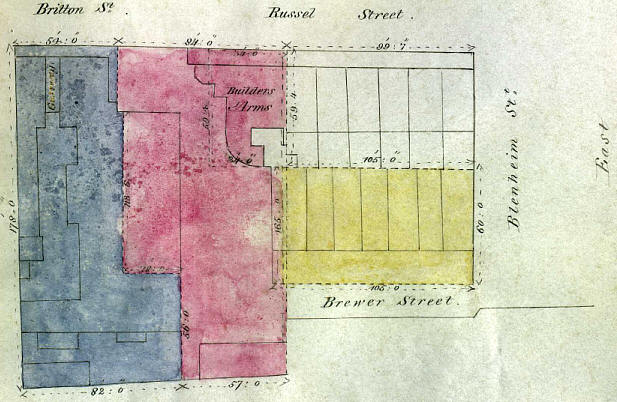 Builders Arms Indenture Mapping in 1854