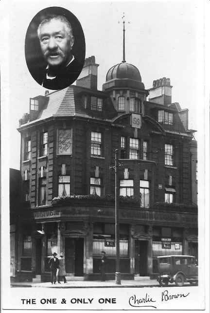 Railway Tavern, 116 West India Dock Road, Limehouse, E14 and Charlie Brown - circa 1925