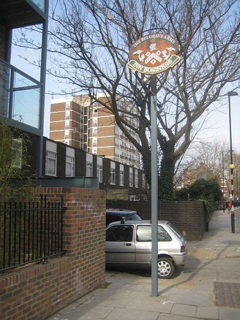 Belgrave Arms, Pub Sign only -  in March 2012